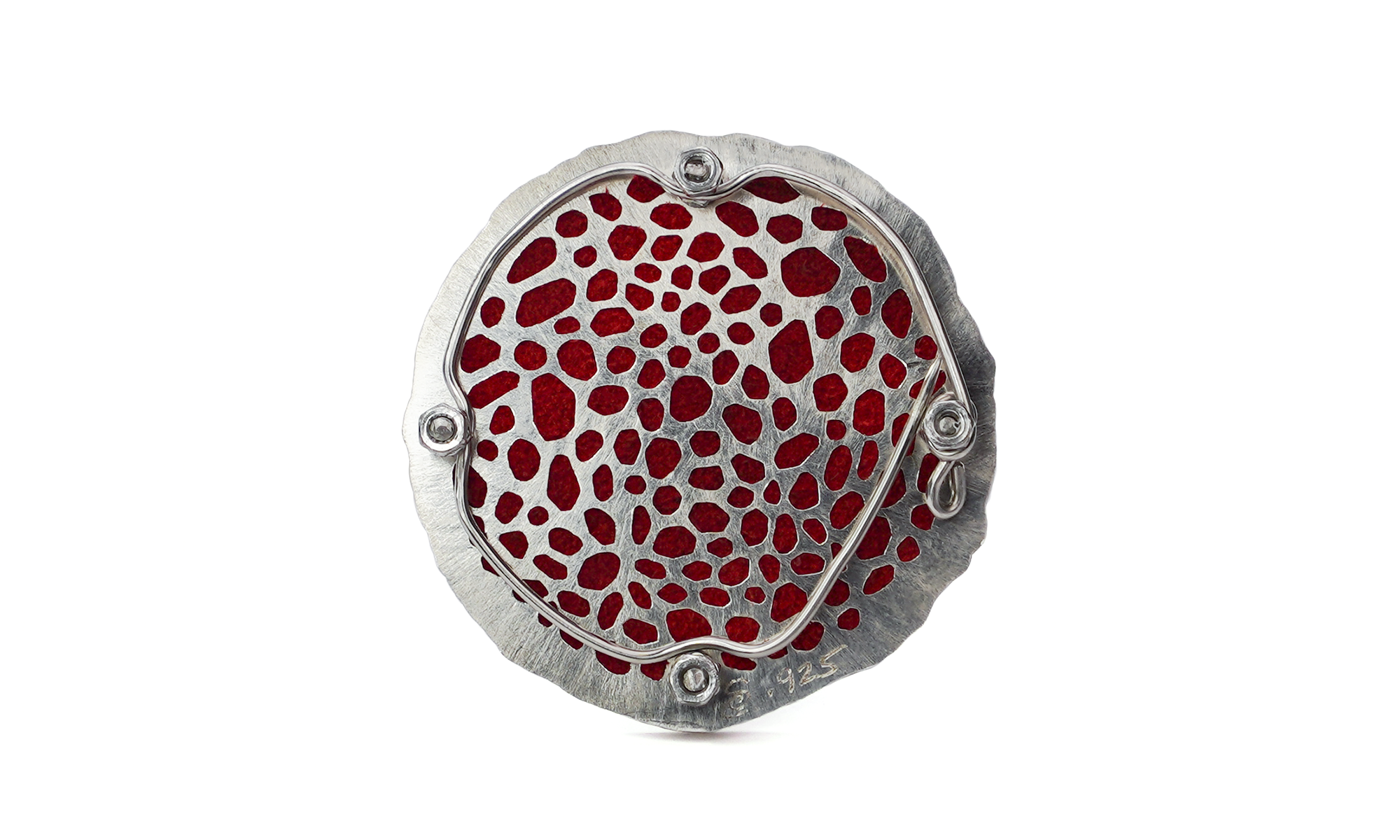 Heliodiscus Phacodiscus Red Pendant Brooch Back